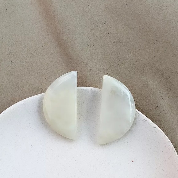 COS Jewelry - cos semi circle geo earrings ivory
